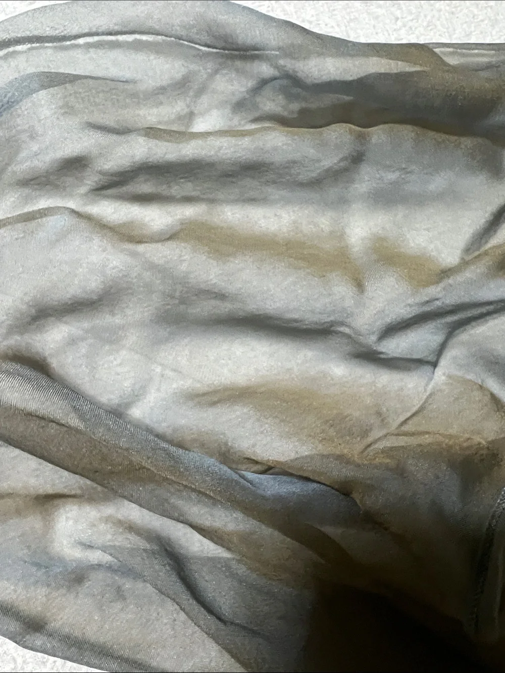 100% Silk Iridescent Gray Gold Sheer Scarf Wrap Shawl Lightweight